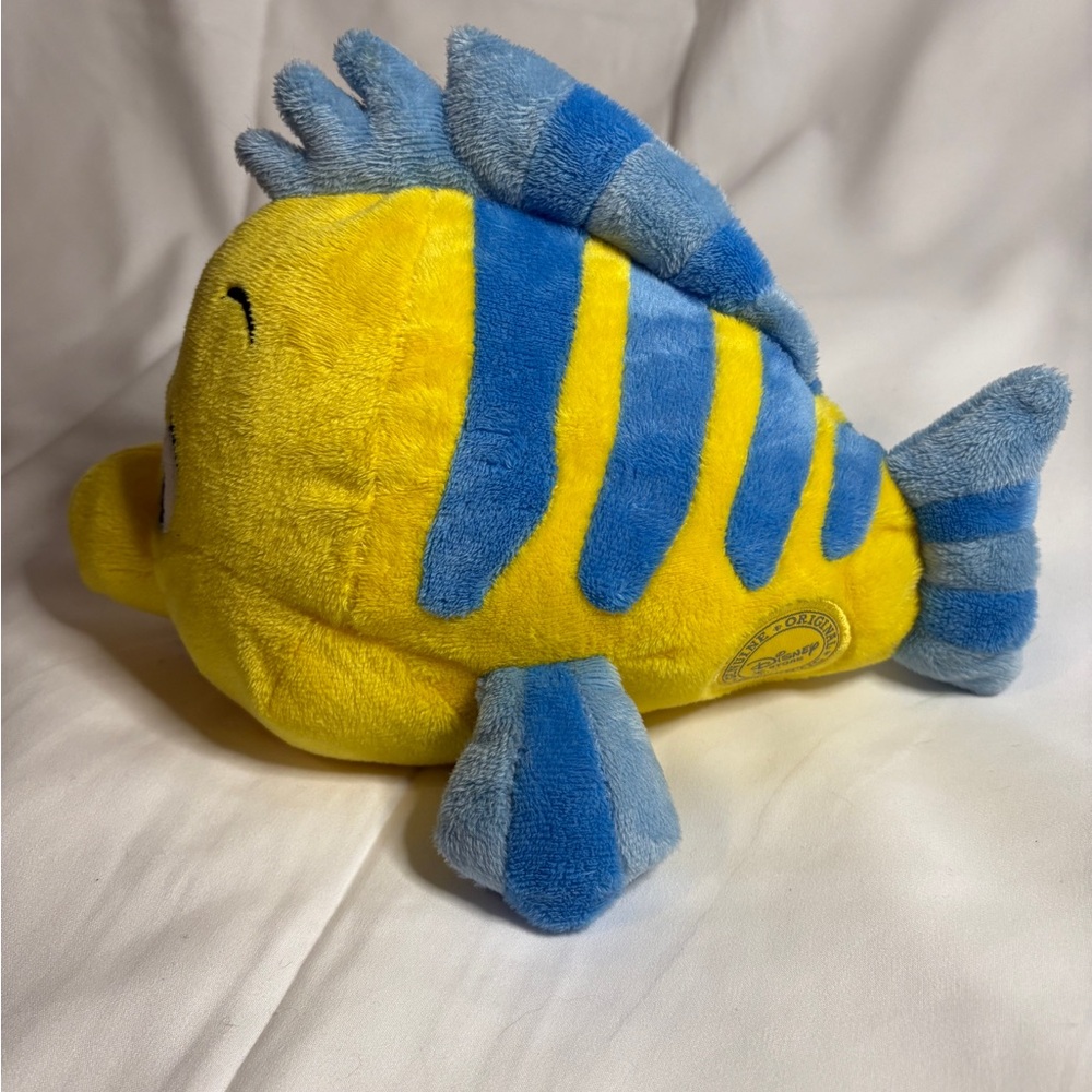 Disney Flounder from The Little Mermaid Yellow and Blue Fish Plush - Picture 6 of 10